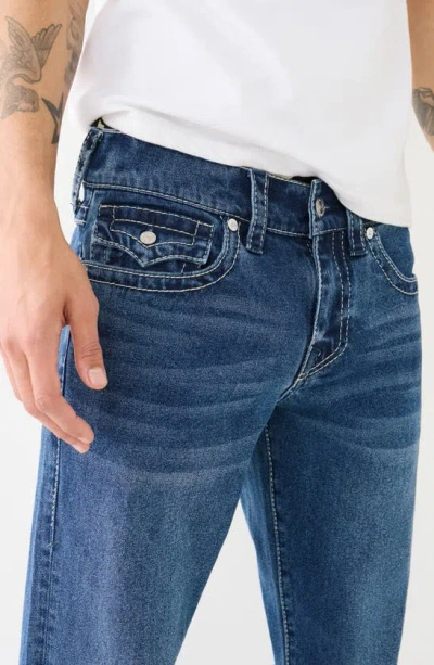 Shop True Religion Brand Jeans Geno Big T Slim Leg Jeans In Medium Lagoon Wash