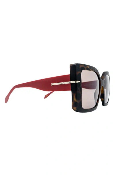 Shop Mita Sustainable Eyewear 60mm Square Sunglasses In Matte Demi/ Mt Red