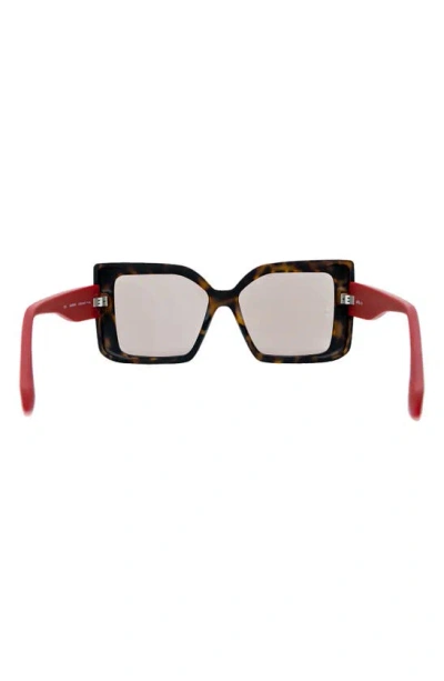 Shop Mita Sustainable Eyewear 60mm Square Sunglasses In Matte Demi/ Mt Red