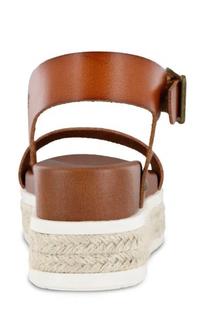 Mia Hayley Platform Sandal In Cognac