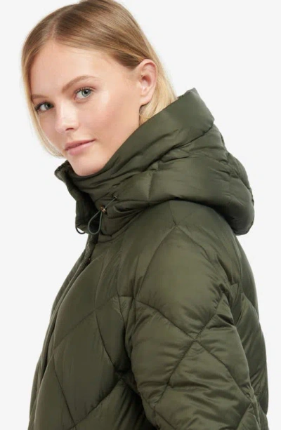 Shop Barbour Sandyford Quilted Coat In Sage/ Ancient