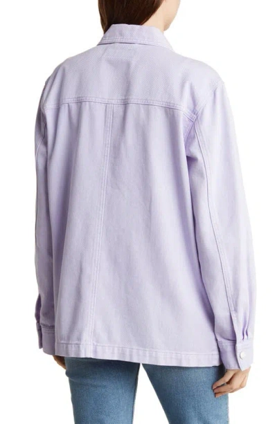 Shop Blanknyc Garment Dyed Cotton Shacket In Lavender