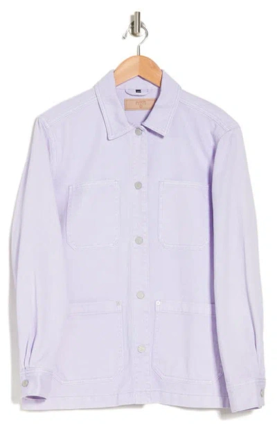 Shop Blanknyc Garment Dyed Cotton Shacket In Lavender
