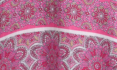 Shop Tommy Hilfiger Handkerchief Print Sleeveless Belted Dress In Carmn Rose