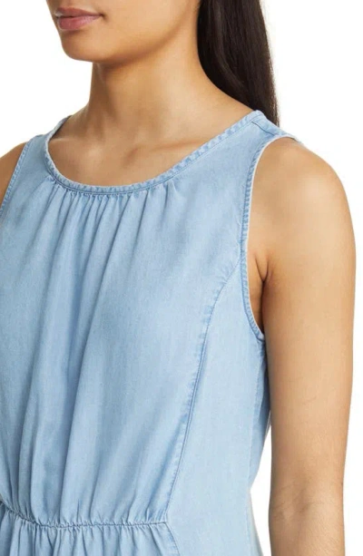 Shop Beachlunchlounge Sleeveless Chambray Dress In Med Wash