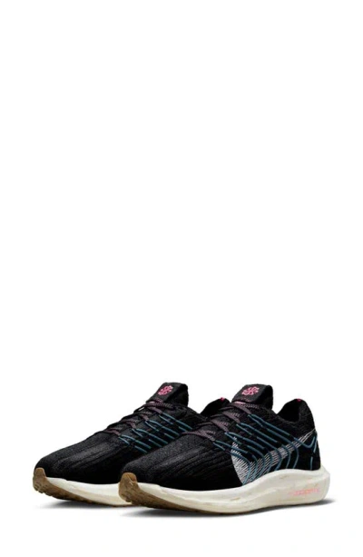 Shop Nike Pegasus Turbo Next Nature Flyknit Running Shoe In Black/ White/ Anthracite/ Aqua
