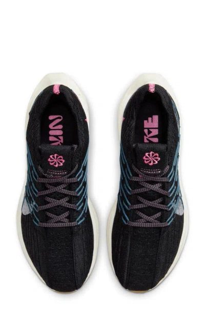 Shop Nike Pegasus Turbo Next Nature Flyknit Running Shoe In Black/ White/ Anthracite/ Aqua