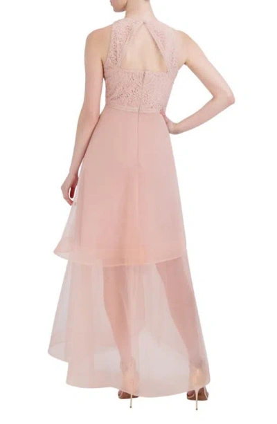 Shop Bcbgmaxazria Embroidered Tiered Gown In Burnished Lilac