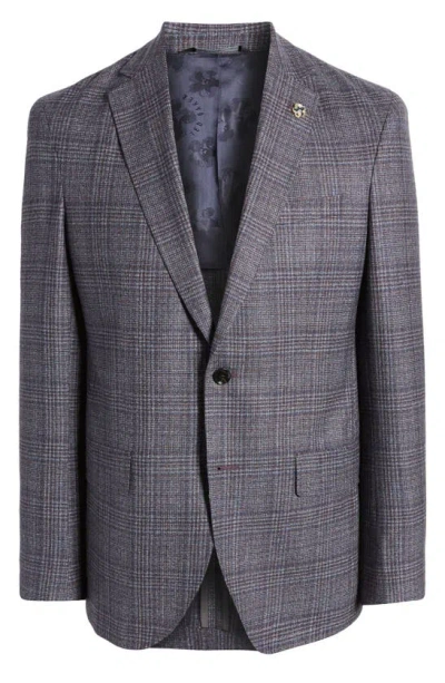Shop Ted Baker Karl Slim Fit Soft Construction Plaid Wool Sport Coat In Grey