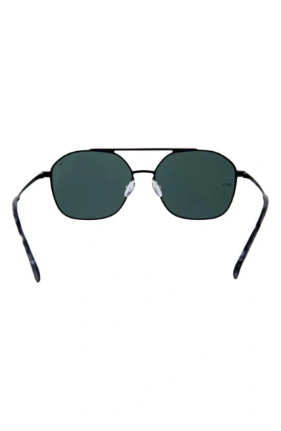 Shop Mita Sustainable Eyewear Duomo 58mm Aviator Sunglasses In Matte Black/ Green