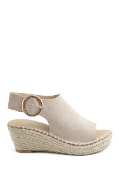 Catherine Catherine Malandrino Cirkly Espadrille Wedge Sandal In Stone Nubuck