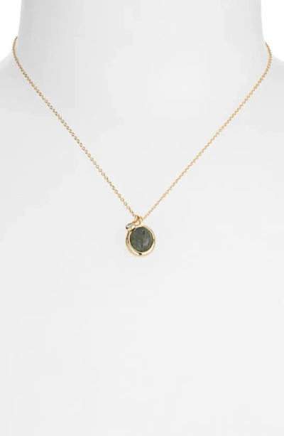 Shop Argento Vivo Sterling Silver Labradorite Pendant Necklace In Gold
