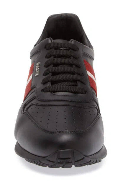 Shop Bally Aseo Runner Sneaker In Black,calf,plain