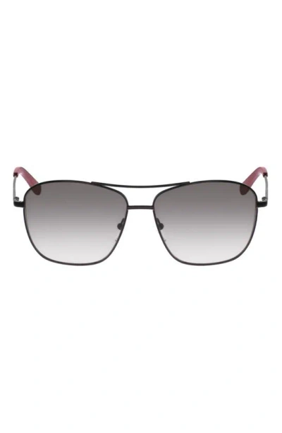 Shop Lacoste 58mm Pilot Sunglasses In Shiny Black