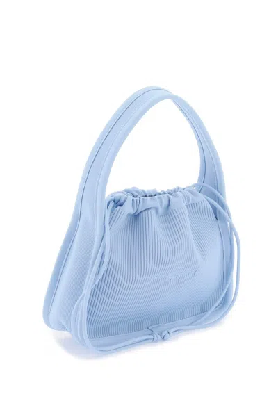 Shop Alexander Wang Small Rib-knit Ryan Handbag In Light Blue