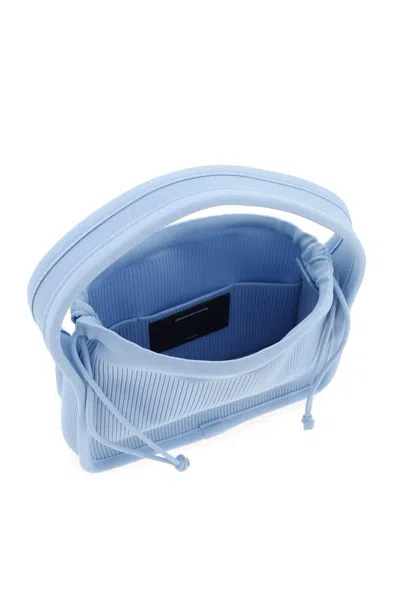 Shop Alexander Wang Small Rib-knit Ryan Handbag In Light Blue