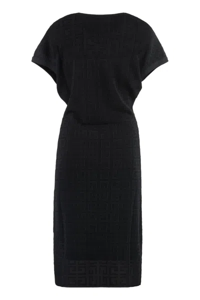 Shop Givenchy Jacquard Knit Dress In Black