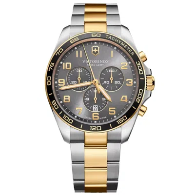 Shop Victorinox Men's Fieldforce Grey Dial Watch In Gold