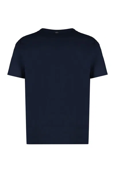 Shop Herno Cotton Crew-neck T-shirt In Blue