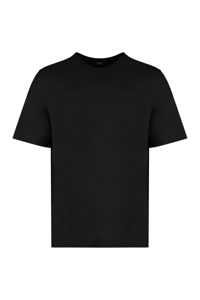 Shop Herno Cotton Crew-neck T-shirt In Black