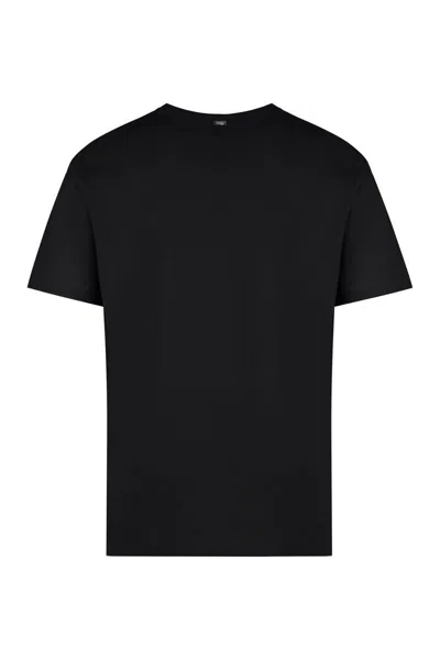 Shop Herno Cotton Crew-neck T-shirt In Black