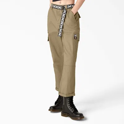 Shop Dickies X Lurking Class Women's Relaxed Fit Cropped Cargo Pants In Brown