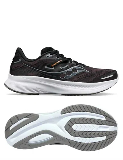 Shop Saucony Men's Guide 16 Running Shoes In Black/white