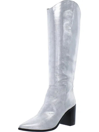 Shop Sarto Franco Sarto Ticada Womens Pointed Toe Knee-high Boots In Silver