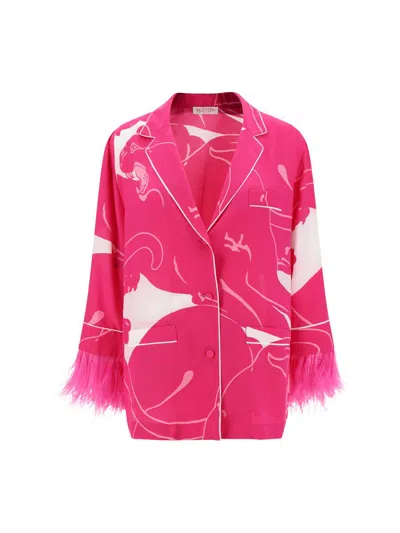 Shop Valentino Shirts In Milk/pink Pp