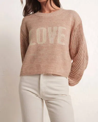 Shop Z Supply Blushing Love Sweater In Soft Pink In Beige
