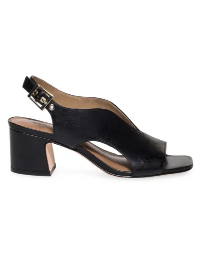 Shop Bernardo Women's Bedford Leather Mid Heel Sandals In Black