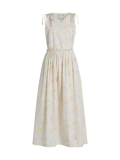 Shop Lingua Franca Women's Sketched Cotton Maxi Dress In Jane Print