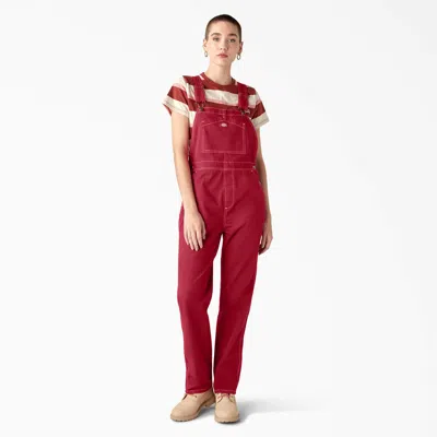 Shop Dickies Women's Regular Fit Bib Overalls In Red