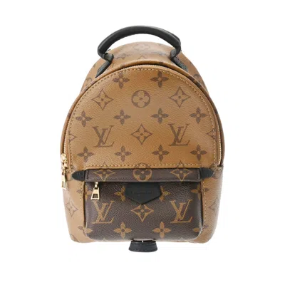 Pre-owned Louis Vuitton Palm Springs Mini Canvas Backpack Bag () In Brown