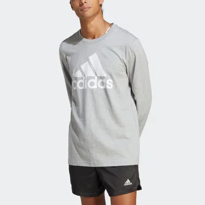 Shop Adidas Originals Men's Adidas Essentials Long Sleeve Tee In Grey