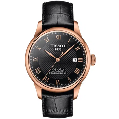 Shop Tissot Men's Le Locle Black Dial Watch