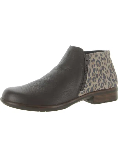Naot Helm Womens Leather Block Heel Ankle Boots In Black