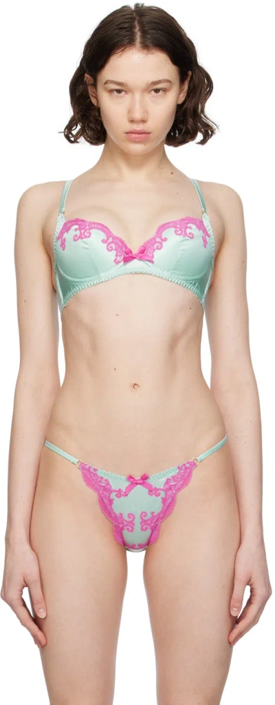 Shop Agent Provocateur Green Molly Bra In 330650 Mint/pink