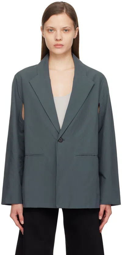 Shop Toogood Gray 'the Tailor' Blazer In Fine Textured Canvas
