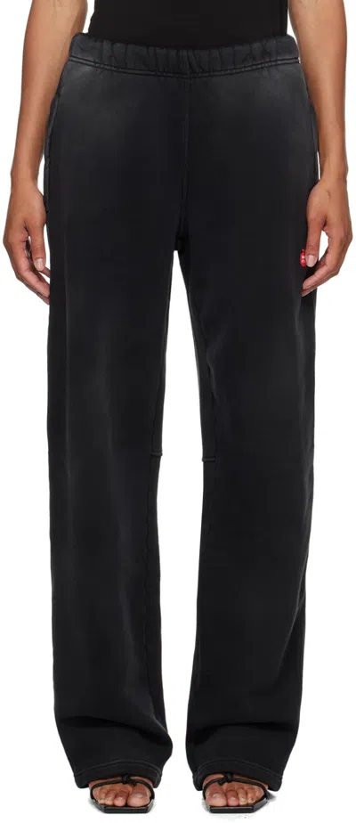 Shop Alexander Wang T Black High-waisted Sweatpants In 021a Washed Jet