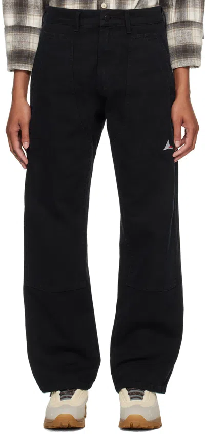 Shop Roa Black Panel Trousers In Blk0001