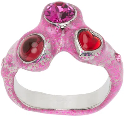 Shop Collina Strada Pink Florence Ring In Glitter Pink