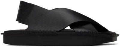 Shop Y-3 Black Sport Style Sandals In Black/black/black