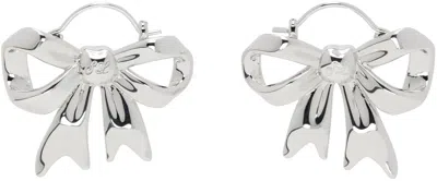 Shop Sandy Liang Silver Monyo Hoop Earrings In 060 Silver