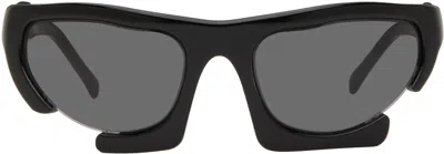 Shop Heliot Emil Black Axially Sunglasses In Shiny Black