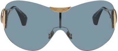 Shop Vivienne Westwood Gold Tina Sunglasses In 467 Solid Dark Blue