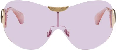 Shop Vivienne Westwood Gold Tina Sunglasses In 457 Iridescent Mirro