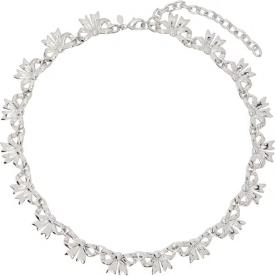 Shop Sandy Liang Silver Cadeau Necklace In 060 Silver