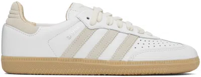 Shop Adidas Originals White & Beige Samba Og Sneakers In Wonder White/beige