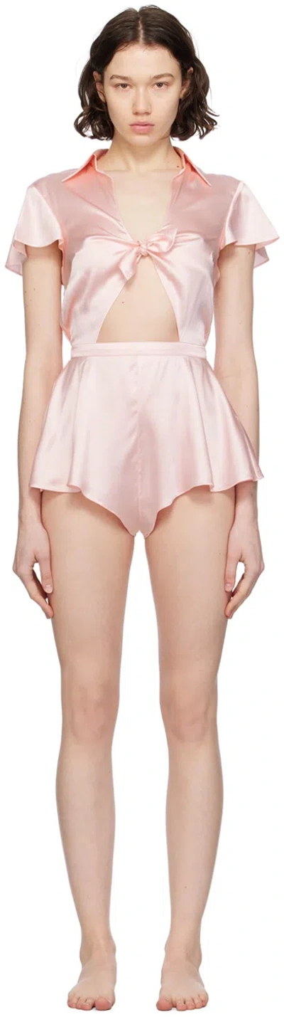 Shop Agent Provocateur Pink Princey Bodysuit In 681000 Baby